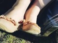 Sexy Backseat Outdoor Feet Tease