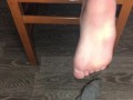 STUDENT GIRL SHOW FOOT IN GRAY SOCKS SMELL SOCKS AND WORSHIP FETISH