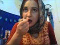 Sneaking in some fun striptease & pussy rubbing getting ready for mosque