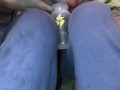 Hot milking teen drinks her breast milk