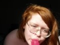 Chubby Redhead Nerd Gives you a Strip Tease + Fuck and Blowjob