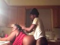 Stepsister sneaky to fuck in kitchen 
