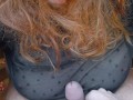 Cum on Big Natural Tits & Long Red Hair | Mesh Bodysuit Ginger Teen Amateur