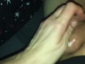 Amateur footjob #56 extreme balls squeezing handjob, cum on ankle sock