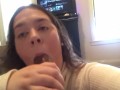 brunette babe loves cum in her mouth (follow on ig bootyfromtheblock