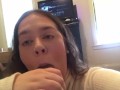 brunette babe loves cum in her mouth (follow on ig bootyfromtheblock