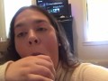 brunette babe loves cum in her mouth (follow on ig bootyfromtheblock