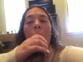 brunette babe loves cum in her mouth (follow on ig bootyfromtheblock