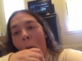 brunette babe loves cum in her mouth (follow on ig bootyfromtheblock