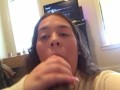 brunette babe loves cum in her mouth (follow on ig bootyfromtheblock