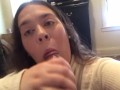 brunette babe loves cum in her mouth (follow on ig bootyfromtheblock