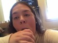 brunette babe loves cum in her mouth (follow on ig bootyfromtheblock