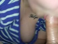 Sloppy deepthroat quickie from hot milf 