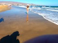 Public nudity walking naked on the beach Amateur MiaAmahl