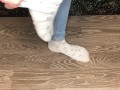 Sexy student after study snow dirty socks and stinky foot domination pov