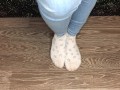 Sexy student after study snow dirty socks and stinky foot domination pov