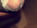 morning wood with thick cumload in the shower