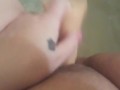 Fucking my horny little blonde pussy in the bath until I cum