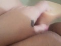 Fucking my horny little blonde pussy in the bath until I cum