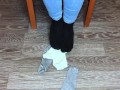 teen girl shows her socks and foot fetish pov