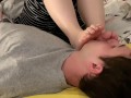 Girlfriend’s feet on my face in bed