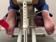 Massage chair feet tickling- torture 