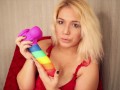 7.8 Inch Rainbow Realistic Penis Dildo Review - Delilah Dee (Bestvibe)