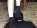 student in dirty black socks smelling foot fetish domination pov