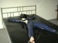 Latex Girl Sub Bondage In The Rubber Bed With Heavy Latex Gas Mask