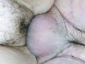 Up close chubby pussy fuck huge creampie leaking out of loose pussy