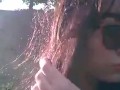 Taking a sun sitting on the grass