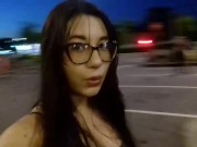 Strolling in the mall alone in the dark