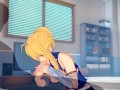 Fate/Grand Order — Artoria Pendragon (Lancer) makes you cum 3 times