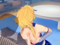 Fate/Grand Order — Artoria Pendragon (Lancer) makes you cum 3 times