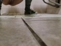 Slow Mo Piss On The Floor from a tiny man's pov