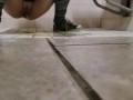 Slow Mo Piss On The Floor from a tiny man's pov