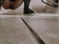 Slow Mo Piss On The Floor from a tiny man's pov