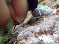 Girl Pissing In The Woods