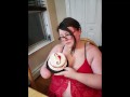 BBW Amputee Smashes Cake Teaser