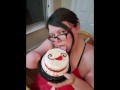 BBW Amputee Smashes Cake Teaser