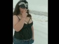 Smoking Lucy in the snow