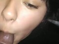 Latina girlfriend face fucked and gags on my dick *huge cum shot facial*