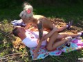 Skinny German Anni Seduce to Fuck Outdoor by Stranger Voyeur