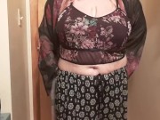 Pawg milf trying on lingerie