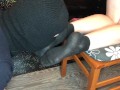 kelly_feet girl mistress dominate boy black socks and foot slave bdsm