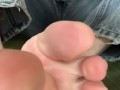 Soles and toes up close 