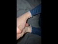  slut footjob in jeans
