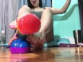 Oily ass & feet dildo FOOTJOB