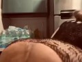 Slim thick cutie twerking and rubbing pussy in black fishnet lingerie