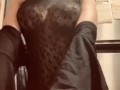 Slim thick cutie twerking and rubbing pussy in black fishnet lingerie